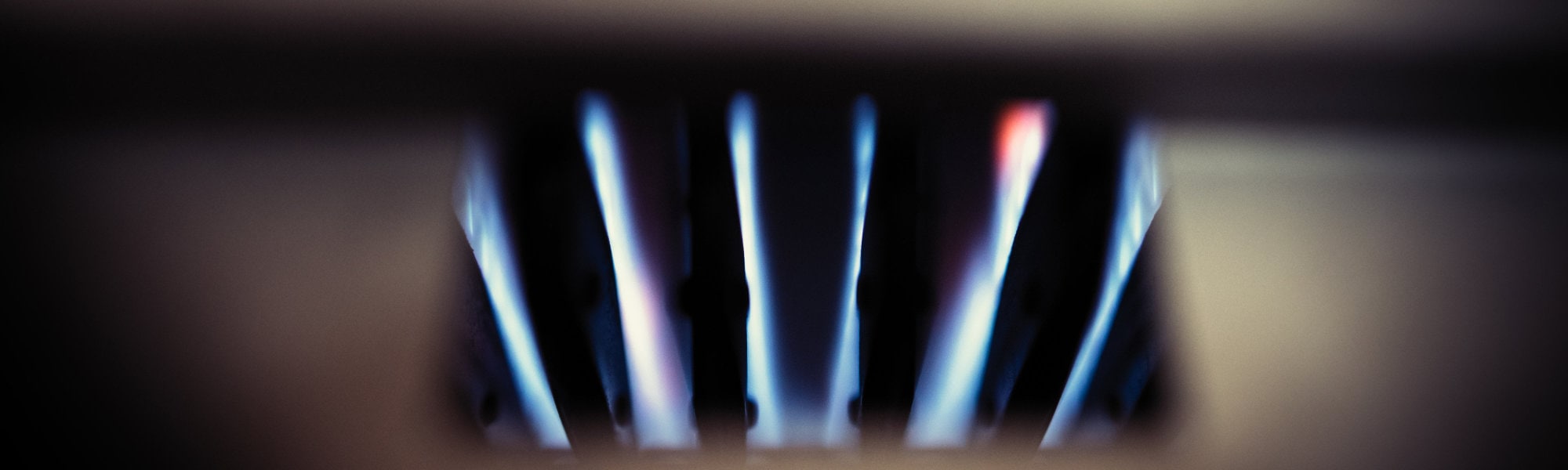 Gas boiler flames.